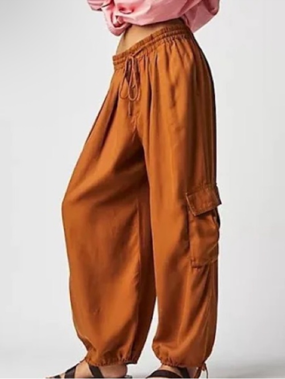 Free People Palash Rust Cargo Jogger Pants - Picture 3 of 8